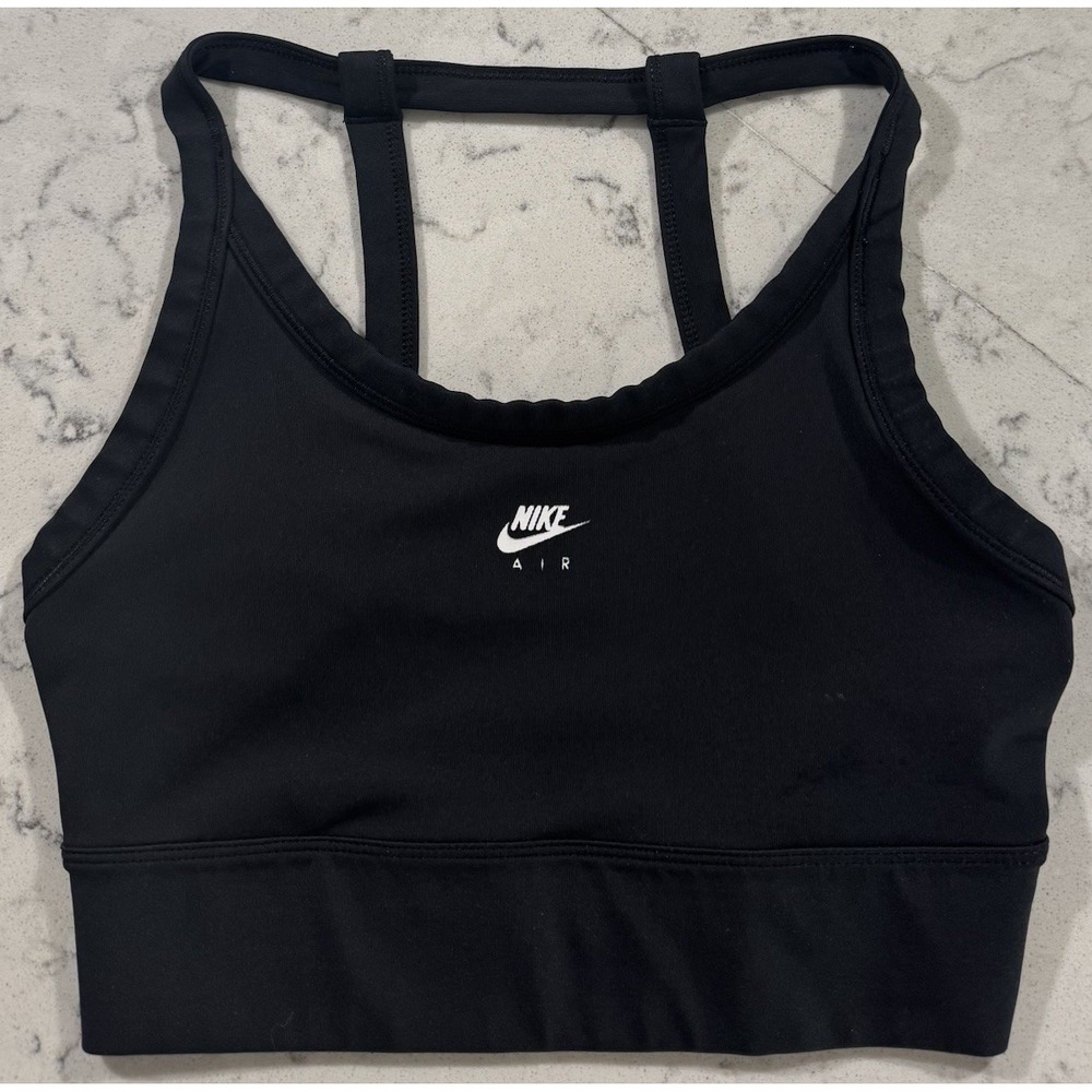 Nike Air Swoosh Sports Bra Womens Small Black Dri-FIT Medium Support Training